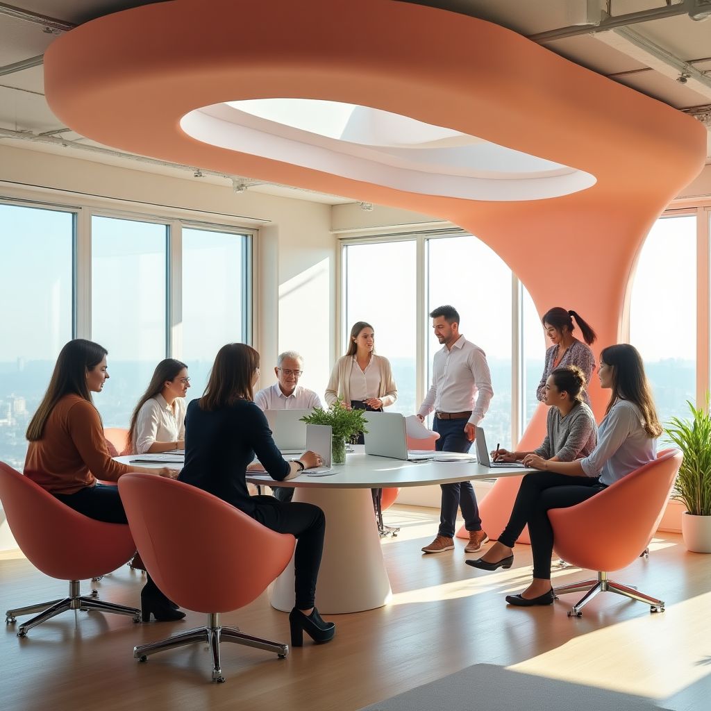 Equipo de Consultorio Empresarial en oficina moderna